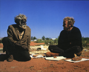 Geoffrey Bardon and an Australian Aboriginal man