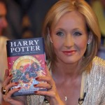 Author J.K. Rowling with the final installment of the Harry Potter series